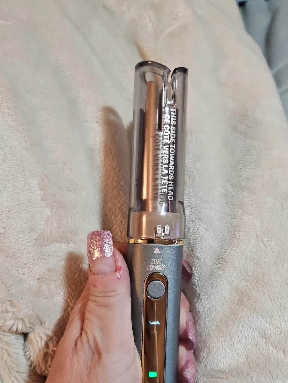 Curl Secret Cordless Curling Wand in Metallic Gold and Silver-Tone - Picture 3 of 9
